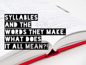 Syllables and the Words They Make. What Does It All Mean?